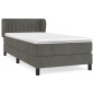vidaXL Cama box spring con colchón terciopelo gris oscuro 90x200 cm vidaXL Cama box spring con colchón terciopelo gris oscuro 90x200 cm