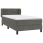 vidaXL Cama box spring con colchón terciopelo gris oscuro 90x200 cm vidaXL Cama box spring con colchón terciopelo gris oscuro 90x200 cm