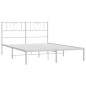vidaXL Estructura de cama de metal con cabecero blanca 150x200 cm vidaXL Estructura de cama de metal con cabecero blanca 150x200 cm