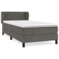 vidaXL Cama box spring con colchón terciopelo gris oscuro 90x190 cm vidaXL Cama box spring con colchón terciopelo gris oscuro 90x190 cm