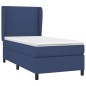 vidaXL Cama box spring con colchón tela azul 90x200 cm vidaXL Cama box spring con colchón tela azul 90x200 cm