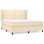 vidaXL Cama box spring con colchón tela color crema 180x200 cm vidaXL Cama box spring con colchón tela color crema 180x200 cm