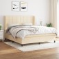 vidaXL Cama box spring con colchón tela color crema 180x200 cm vidaXL Cama box spring con colchón tela color crema 180x200 cm