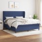 vidaXL Cama box spring con colchón tela azul 180x200 cm vidaXL Cama box spring con colchón tela azul 180x200 cm