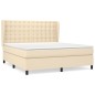 vidaXL Cama box spring con colchón tela color crema 180x200 cm vidaXL Cama box spring con colchón tela color crema 180x200 cm