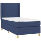vidaXL Cama box spring con colchón tela azul 90x190 cm vidaXL Cama box spring con colchón tela azul 90x190 cm