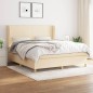 vidaXL Cama box spring con colchón tela color crema 180x200 cm vidaXL Cama box spring con colchón tela color crema 180x200 cm