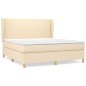 vidaXL Cama box spring con colchón tela color crema 180x200 cm vidaXL Cama box spring con colchón tela color crema 180x200 cm