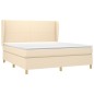 vidaXL Cama box spring con colchón tela color crema 180x200 cm vidaXL Cama box spring con colchón tela color crema 180x200 cm