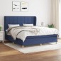 vidaXL Cama box spring con colchón tela azul 180x200 cm vidaXL Cama box spring con colchón tela azul 180x200 cm