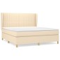 vidaXL Cama box spring con colchón tela color crema 180x200 cm vidaXL Cama box spring con colchón tela color crema 180x200 cm