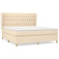 vidaXL Cama box spring con colchón tela color crema 180x200 cm vidaXL Cama box spring con colchón tela color crema 180x200 cm