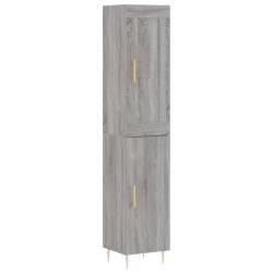 vidaXL Aparador alto madera contrachapada gris Sonoma 34,5x34x180 cm