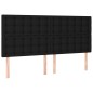 vidaXL Cama box spring con colchón tela negro 180x200 cm