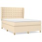 vidaXL Cama box spring con colchón tela color crema 140x190 cm vidaXL Cama box spring con colchón tela color crema 140x190 cm