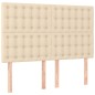 vidaXL Cama box spring con colchón tela color crema 140x190 cm vidaXL Cama box spring con colchón tela color crema 140x190 cm