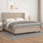 vidaXL Cama box spring con colchón cuero sintético capuchino 180x200cm