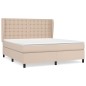 vidaXL Cama box spring con colchón cuero sintético capuchino 180x200cm