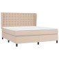 vidaXL Cama box spring con colchón cuero sintético capuchino 180x200cm