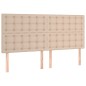 vidaXL Cama box spring con colchón cuero sintético capuchino 180x200cm