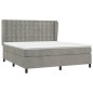 vidaXL Cama box spring con colchón terciopelo gris claro 180x200 cm vidaXL Cama box spring con colchón terciopelo gris claro 180x200 cm