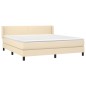 vidaXL Cama box spring con colchón tela color crema 180x200 cm vidaXL Cama box spring con colchón tela color crema 180x200 cm