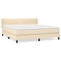 vidaXL Cama box spring con colchón tela color crema 160x200 cm vidaXL Cama box spring con colchón tela color crema 160x200 cm