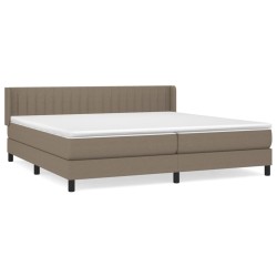 vidaXL Cama box spring con colchón tela gris taupe 200x200 cm