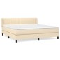 vidaXL Cama box spring con colchón tela color crema 160x200 cm vidaXL Cama box spring con colchón tela color crema 160x200 cm
