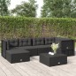vidaXL Set muebles de jardín 6 piezas y cojines ratán sintético negro vidaXL Set muebles de jardín 6 piezas y cojines ratán sintético negro