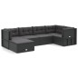 vidaXL Set muebles de jardín 6 piezas y cojines ratán sintético negro vidaXL Set muebles de jardín 6 piezas y cojines ratán sintético negro