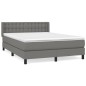 vidaXL Cama box spring con colchón tela gris oscuro 140x190 cm vidaXL Cama box spring con colchón tela gris oscuro 140x190 cm