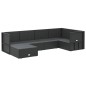 vidaXL Set muebles de jardín 6 piezas y cojines ratán sintético negro vidaXL Set muebles de jardín 6 piezas y cojines ratán sintético negro