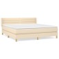 vidaXL Cama box spring con colchón tela color crema 180x200 cm vidaXL Cama box spring con colchón tela color crema 180x200 cm