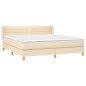 vidaXL Cama box spring con colchón tela color crema 180x200 cm vidaXL Cama box spring con colchón tela color crema 180x200 cm
