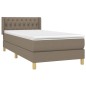 vidaXL Cama box spring con colchón tela gris taupe 100x200 cm vidaXL Cama box spring con colchón tela gris taupe 100x200 cm