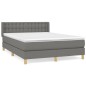 vidaXL Cama box spring con colchón tela gris oscuro 140x200 cm vidaXL Cama box spring con colchón tela gris oscuro 140x200 cm