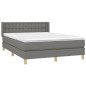 vidaXL Cama box spring con colchón tela gris oscuro 140x200 cm vidaXL Cama box spring con colchón tela gris oscuro 140x200 cm