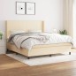 vidaXL Cama box spring con colchón tela color crema 180x200 cm vidaXL Cama box spring con colchón tela color crema 180x200 cm