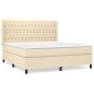 vidaXL Cama box spring con colchón tela color crema 180x200 cm vidaXL Cama box spring con colchón tela color crema 180x200 cm