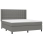 vidaXL Cama box spring con colchón tela gris oscuro 180x200 cm