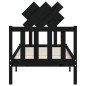vidaXL Estructura de cama individual con cabecero madera maciza negro vidaXL Estructura de cama individual con cabecero madera maciza negro