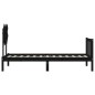 vidaXL Estructura de cama individual con cabecero madera maciza negro vidaXL Estructura de cama individual con cabecero madera maciza negro