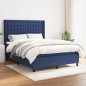vidaXL Cama box spring con colchón tela azul 140x190 cm vidaXL Cama box spring con colchón tela azul 140x190 cm