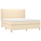 vidaXL Cama box spring con colchón tela color crema 180x200 cm vidaXL Cama box spring con colchón tela color crema 180x200 cm