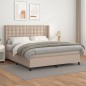 vidaXL Cama box spring con colchón cuero sintético capuchino 180x200cm vidaXL Cama box spring con colchón cuero sintético capuchino 180x200cm