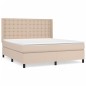 vidaXL Cama box spring con colchón cuero sintético capuchino 180x200cm vidaXL Cama box spring con colchón cuero sintético capuchino 180x200cm
