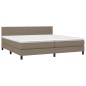 vidaXL Cama box spring con colchón LED tela gris taupe 200x200 cm vidaXL Cama box spring con colchón LED tela gris taupe 200x200 cm