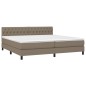 vidaXL Cama box spring colchón y luces LED tela gris taupe 200x200 cm vidaXL Cama box spring colchón y luces LED tela gris taupe 200x200 cm
