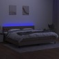 vidaXL Cama box spring colchón y luces LED tela gris taupe 200x200 cm vidaXL Cama box spring colchón y luces LED tela gris taupe 200x200 cm
